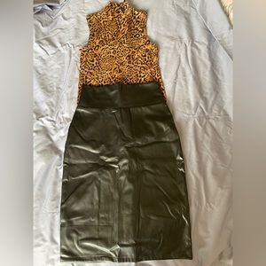 Top and midi skirt outfit new size small